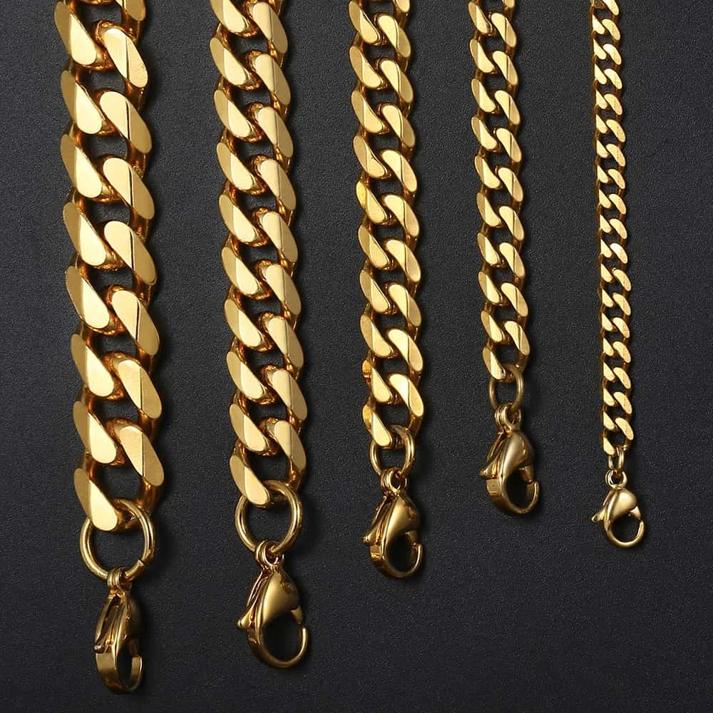 Men's Stainless Steel Curb Cuban Link Chain Necklace